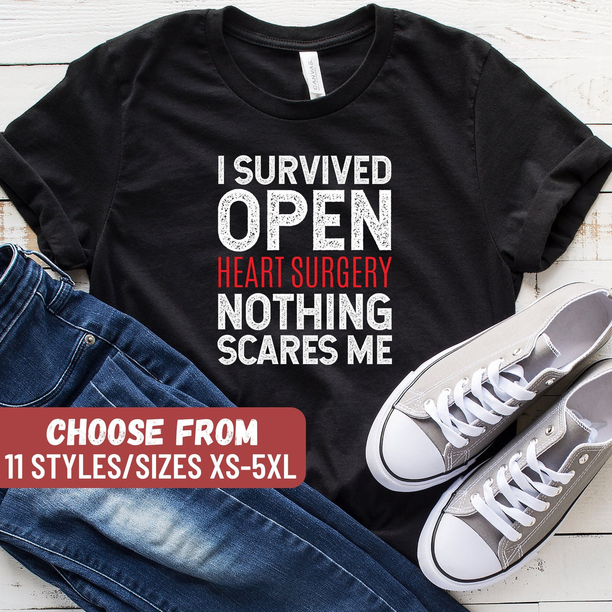 Funny Cardiologist Shirt Cardiology Gift Heart Surgeon Tee Heart Doctor I Survived Open Heart Surgery Nothing Scares Me TShirt Graphic Tee – Fan Favorite · High-Quality Print