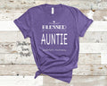 Blessed Auntie Tshirt Special Aunt Gift Idea for Mother39s Day Birthday Christmas or Pregnancy Reveal Announcement Graphic Tee – Bold Style · Must-Have Style