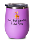 Cute Giraffe Wine Tumbler Valentine39s Gift Anniversary Present Birthday Gift You Bet Giraffe I Love You Funny Animal Pun Graphic Tee – Warm & Stylish · Perfect For Daily Wear