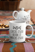 Geneticist Mug Funny Genetics Gift Idea DNA Mug Biology Science Geek Checks Itself Before It Wrecks Itself Graphic Tee – Bold Style · Must-Have Style
