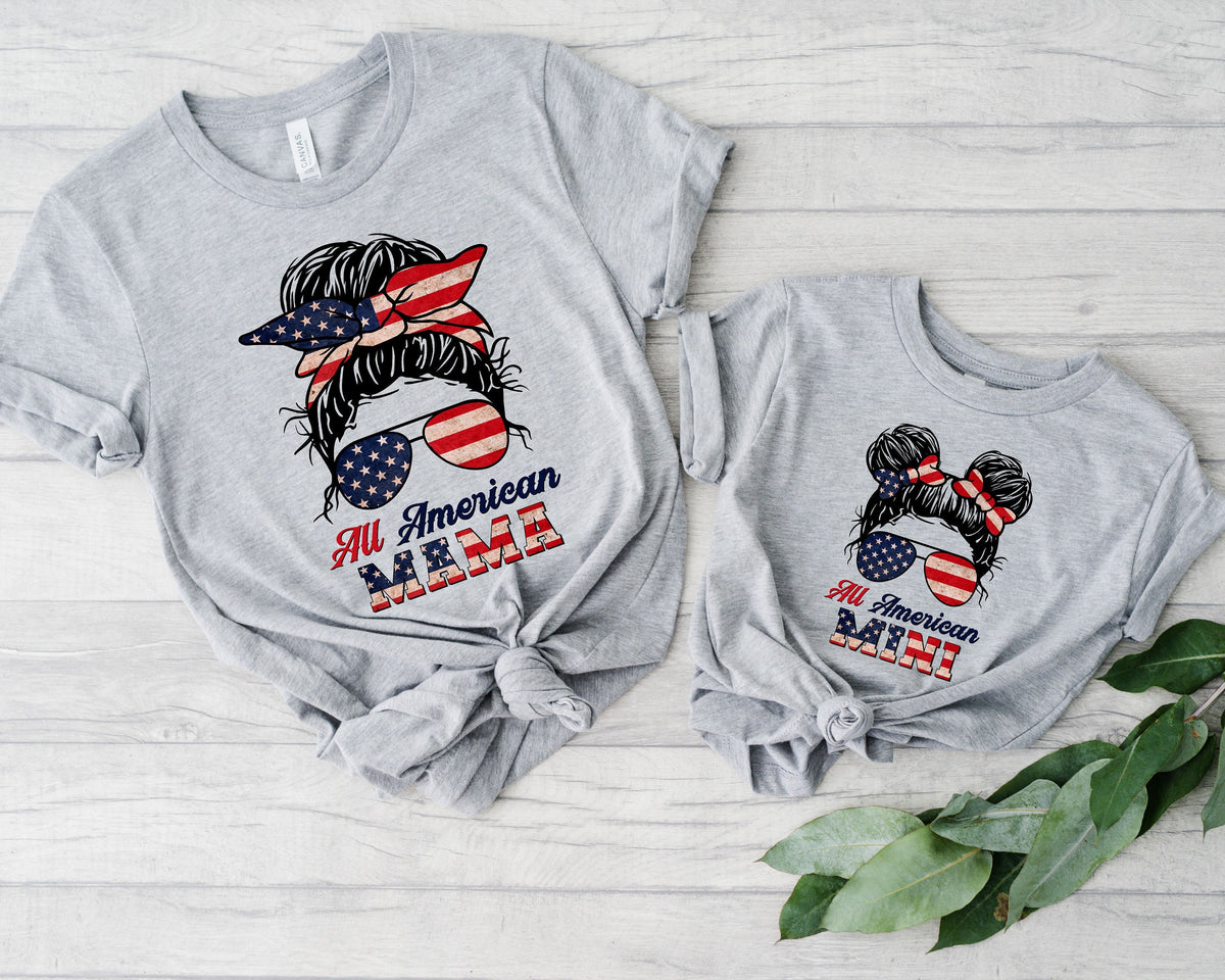 4th of JulyAll American Mama Mini ShirtFreedom ShirtFourth Of July ShirtPatriotic ShirtIndependence Day ShirtsPatriotic Family Shirts Graphic Tee – Everyday Comfort · Trending Graphic Apparel