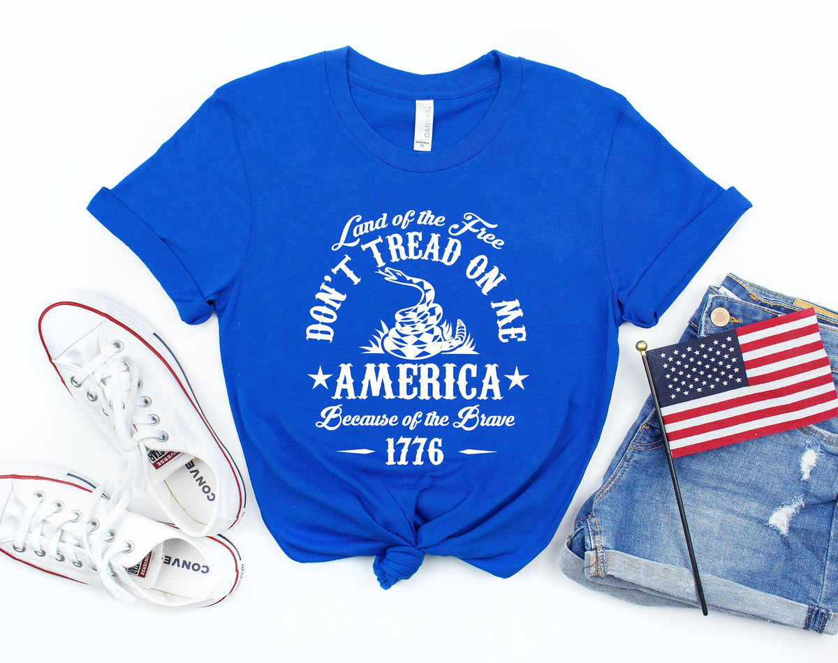 America Land of Free Shirt 4th of July Shirt America Shirt Land of the Free America Because of the Brave Shirt Fourth of July Shirt Graphic Tee – Feel-Good Design · High-Quality Print