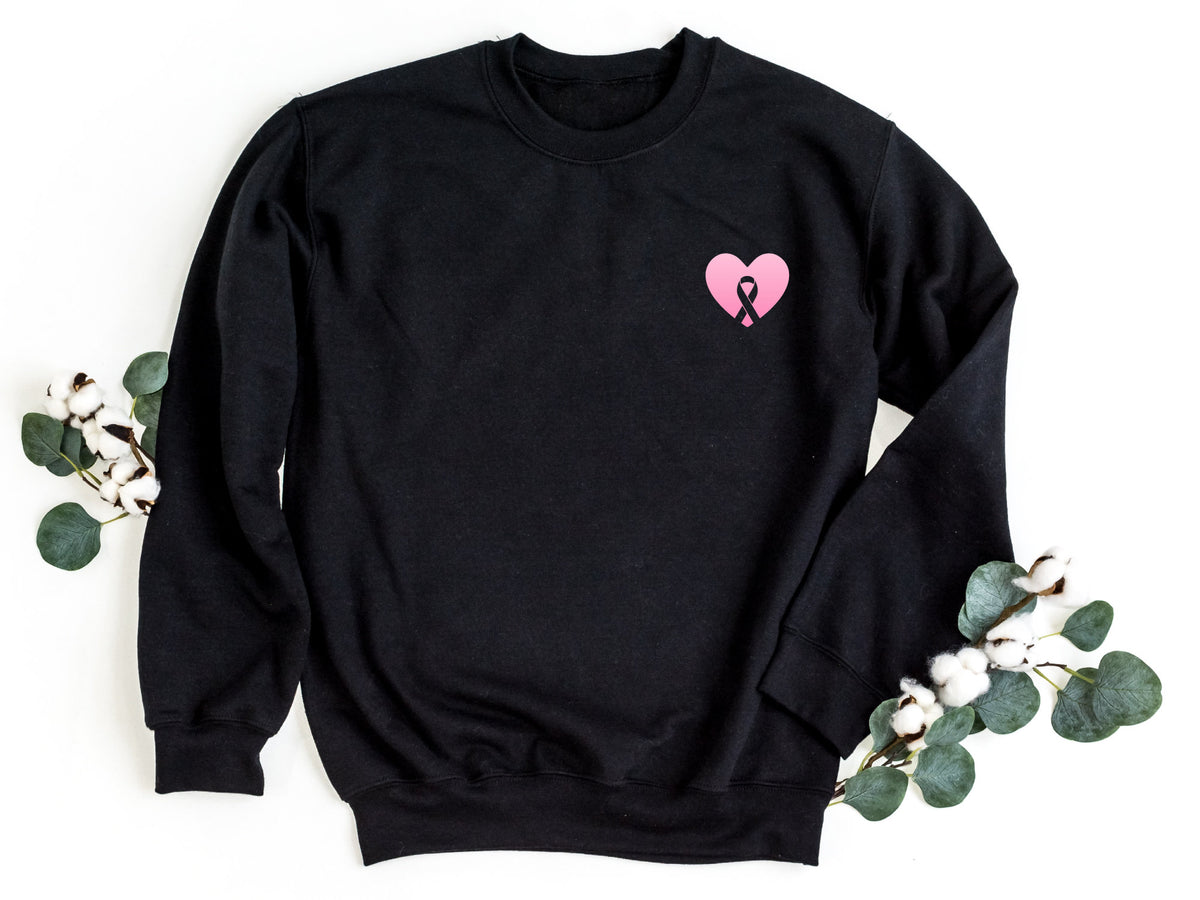 Breast Cancer Sweatshirt Pink Ribbon Pullover Cancer Support Crewneck Sweatshirt Cancer Ribbon Sweatshirt Breast Cancer Awareness Sweat Sweatshirt – Easygoing Wear · Trending Graphic Apparel