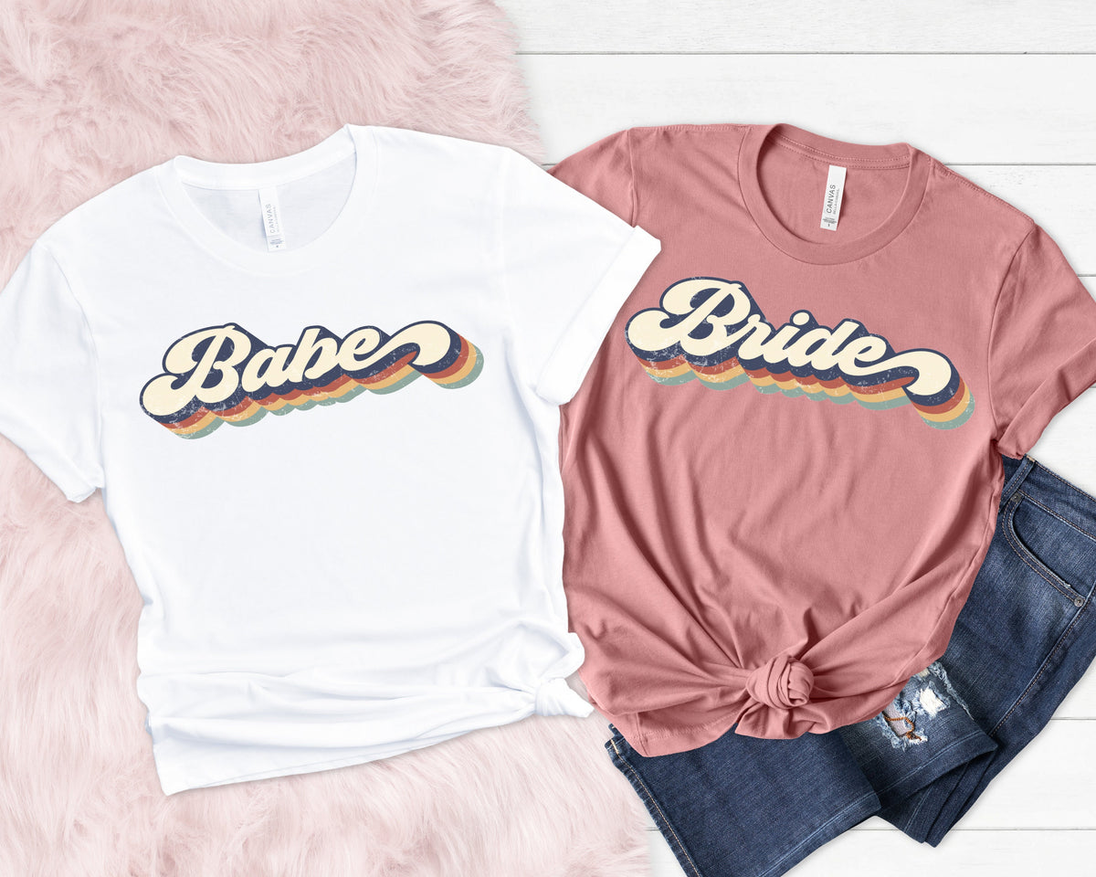 Bride to beBachelorette Party ShirtsBachelorette Party ShirtsRetro Bride Babe ShirtBride ShirtTeam Bride ShirtBridesmaid Party Shirt Graphic Tee – Easygoing Wear · High-Quality Print