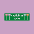 Capitalism Sucks Bumper Sticker Heart Sucker Sticker Funny Sticker for Car Retro Inspired Political Sticker AntiCapitalist GenZ Gift Graphic Tee – Bold Style · Trending Graphic Apparel
