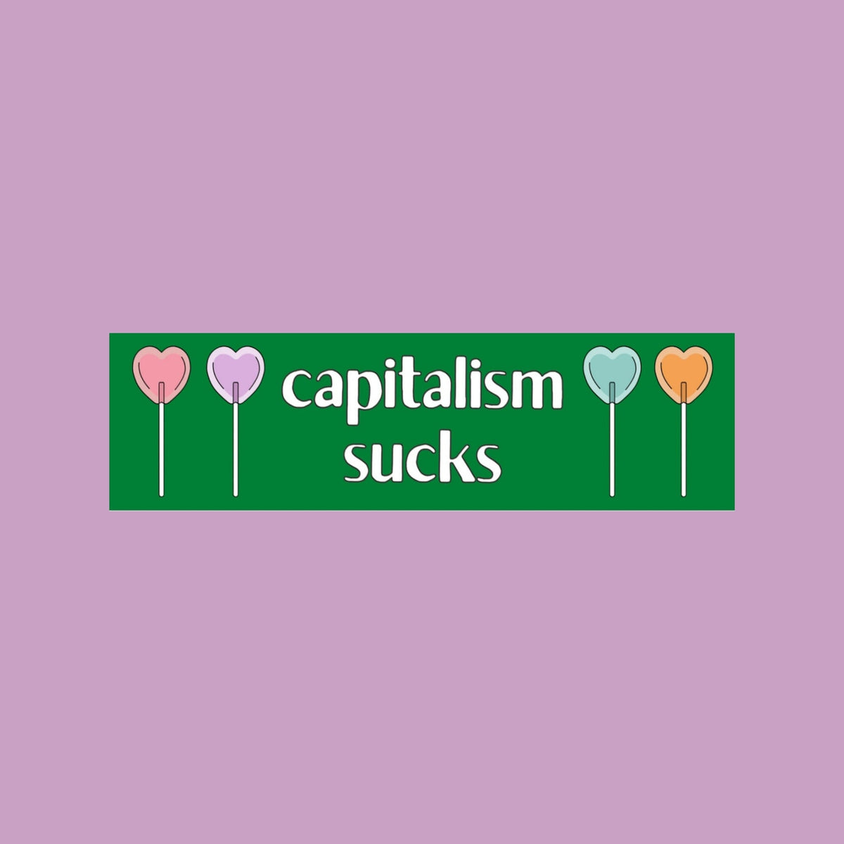 Capitalism Sucks Bumper Sticker Heart Sucker Sticker Funny Sticker for Car Retro Inspired Political Sticker AntiCapitalist GenZ Gift Graphic Tee – Bold Style · Trending Graphic Apparel