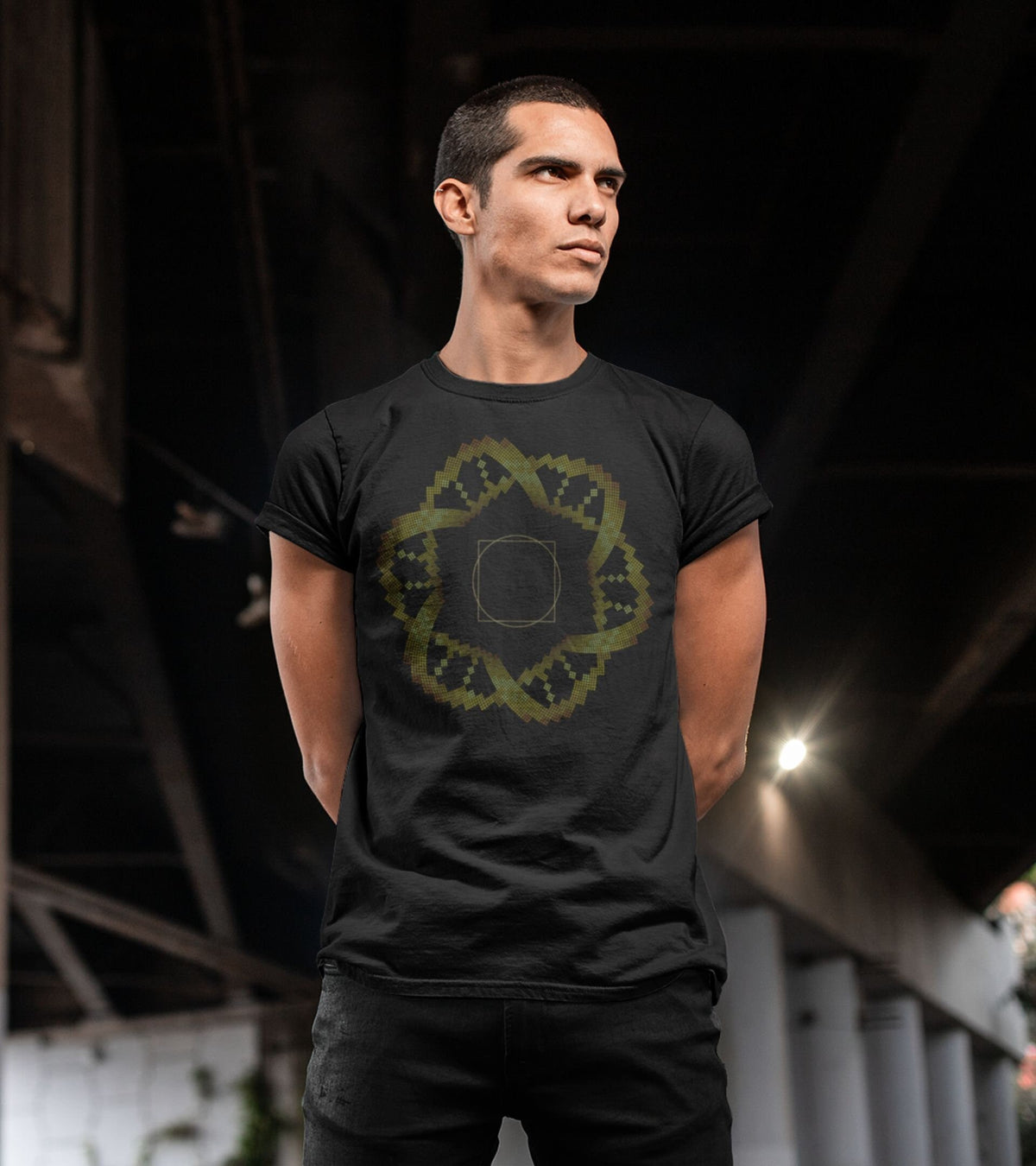 Square in a Circle Men T Shirt Made to order Choice of Colours Graphic Tee – Aesthetic Look · High-Quality Print