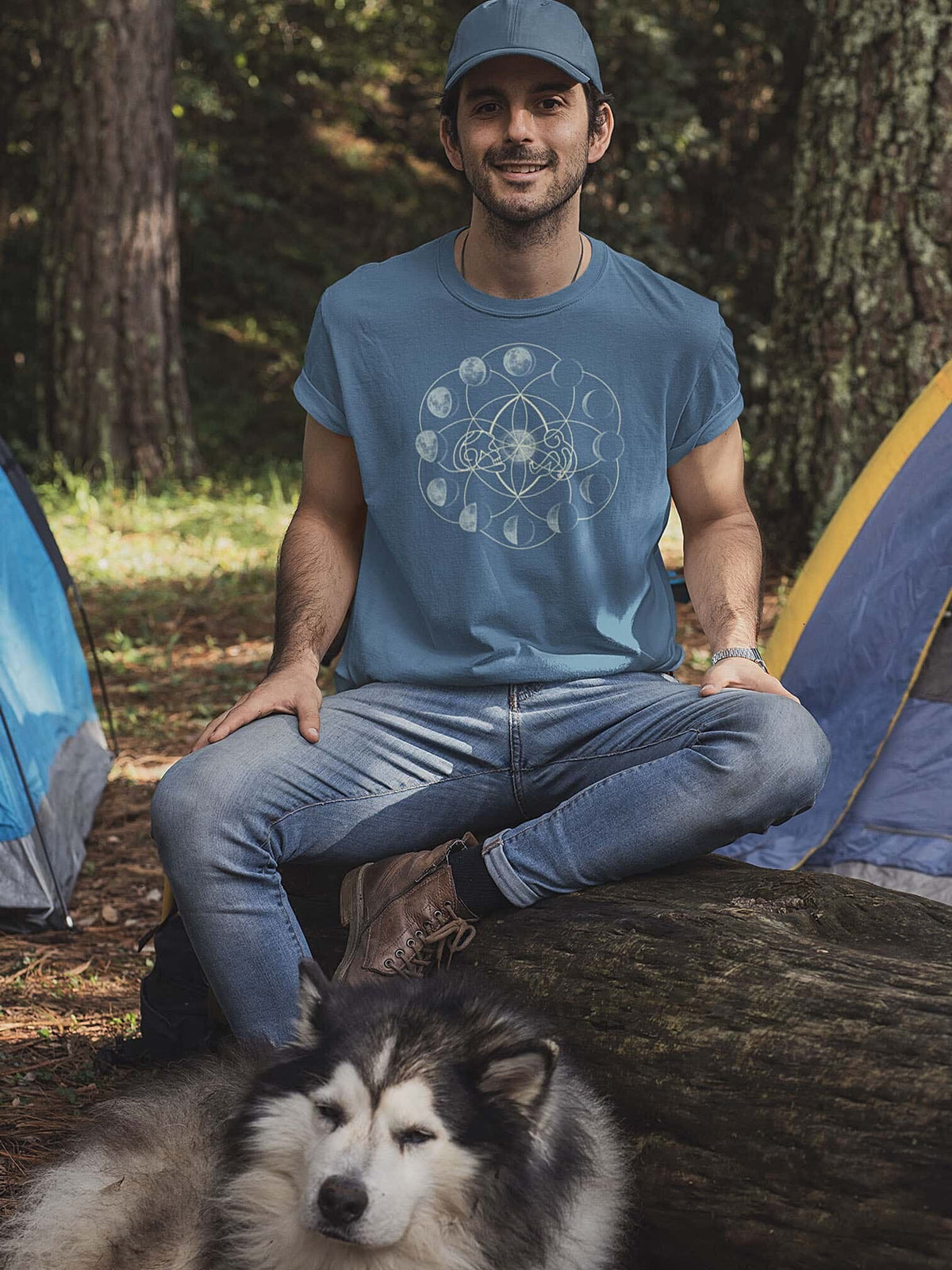 Moon Time Made To Order Men T Shirt Faded Denim Graphic Tee – Easygoing Wear · Top Pick For Any Outfit