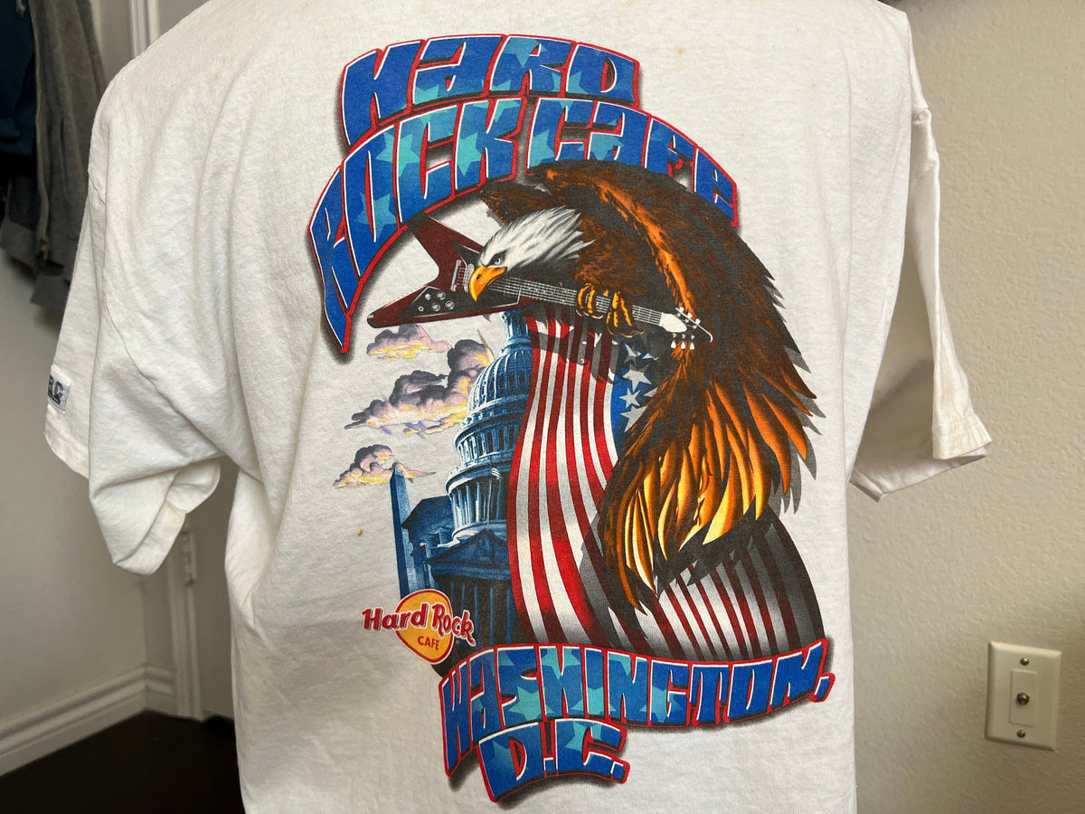 Vintage 9039s Hard Rock Cafe Washington DC Eagle T Shirt L Graphic Tee – Fan Favorite · Trending Graphic Apparel