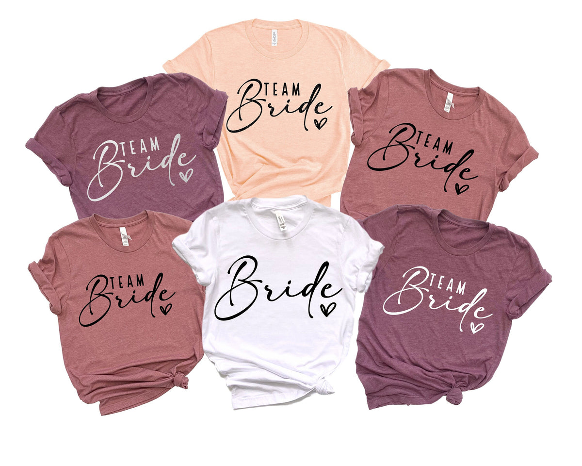 Team Bride Shirts Bride Shirt Bachelorette Party Shirts Bridesmaid Shirts Bridesmaid Proposal Gift Bachelorette Shirts Squad Shirt Graphic Tee – Warm & Stylish · Perfect For Daily Wear