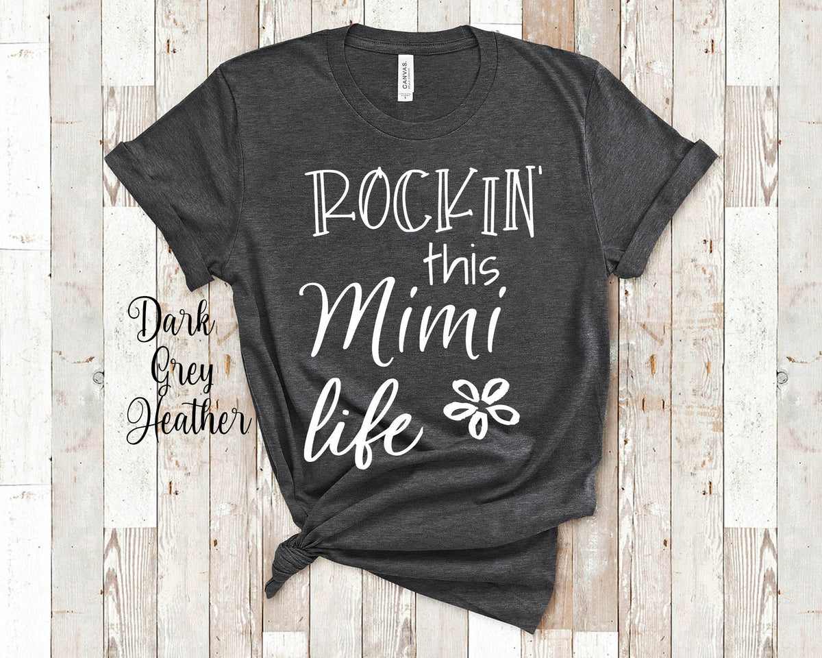 Rockin This Mimi Life Tshirt Gift from Grandkids Funny Mimi Shirt Grandmother Birthday Mother39s Day Gifts for Mimi Graphic Tee – Everyday Comfort · Top Pick For Any Outfit