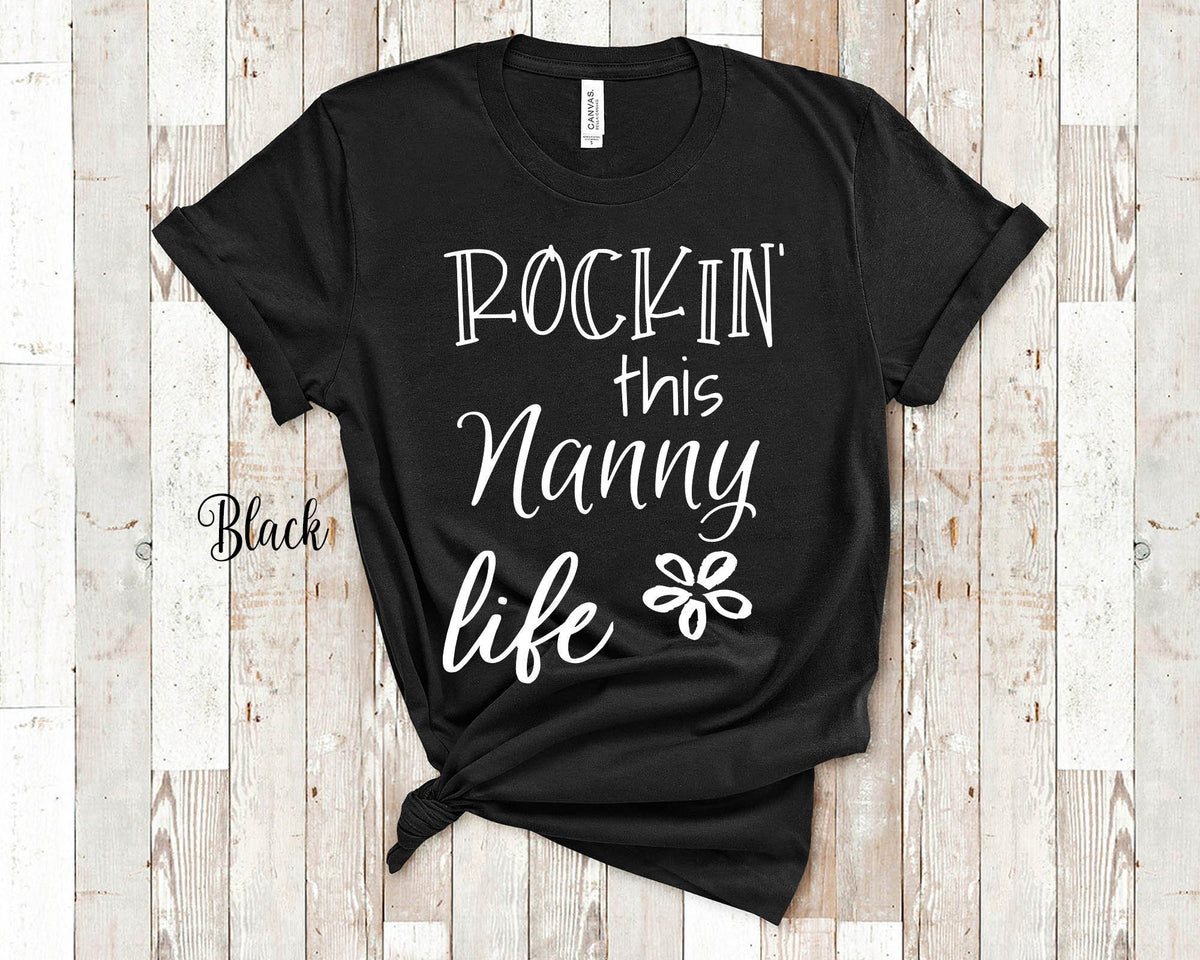 Rockin This Nanny Life Grandma Tshirt Special Grandmother Gift Idea for Mother39s Day Birthday Christmas or Pregnancy Reveal Announcement Graphic Tee – Fan Favorite · High-Quality Print