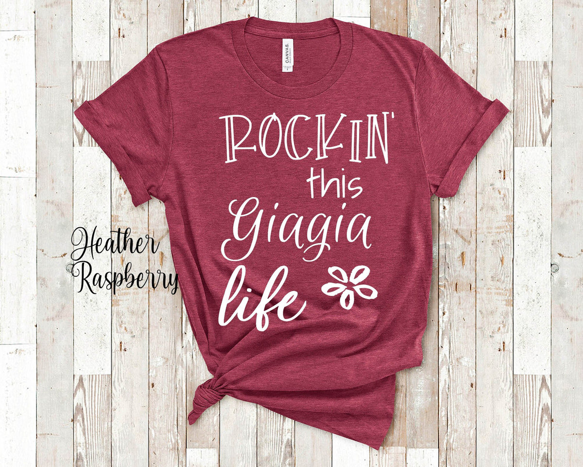 Rockin This Giagia Life Grandma Tshirt Special Grandmother Gift Idea for Mother39s Day Birthday Christmas or Pregnancy Reveal Announcement Graphic Tee – Feel-Good Design · High-Quality Print