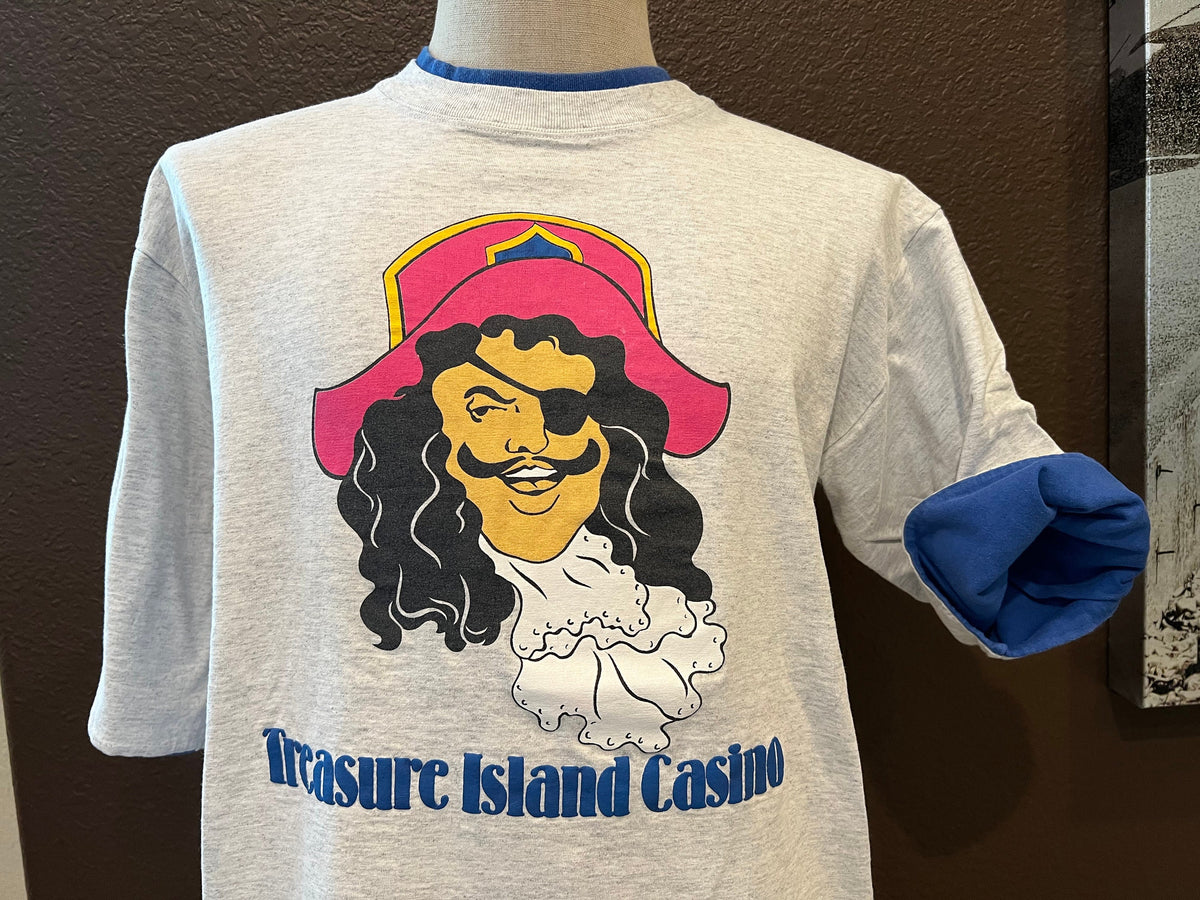 Vintage 9039s Treasure Island Casino Pirate Grey T Shirt Size XL Graphic Tee – Soft Feel · Trending Graphic Apparel