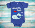 GPap Loves Me Cute Grandpa Name Whale Baby Bodysuit Tshirt or Toddler Shirt Special Grandfather Gift or Pregnancy Reveal Announcement Graphic Tee – Bold Style · Great Gift For Fans