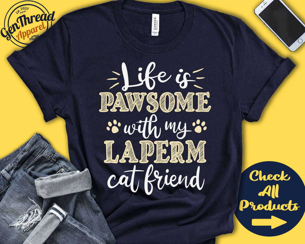 Laperm Cat Shirt Laperm Cat Gift Laperm Cat Lover New Pet Parent New Cat Parent Cat Mom Dad Pawsome Tank Hoodie A0551 Hoodie – Soft Feel · Top Pick For Any Outfit