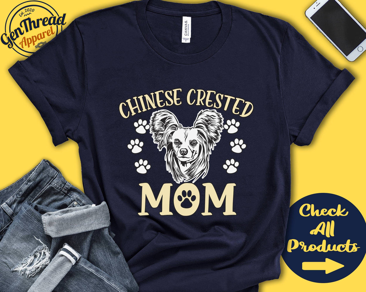 Chinese Crested Mom Chinese Crested Shirt Gift Mama New Dog Parent Dog Owner Lover Breed Tee Tank Hoodie A3328 Hoodie – Warm & Stylish · High-Quality Print