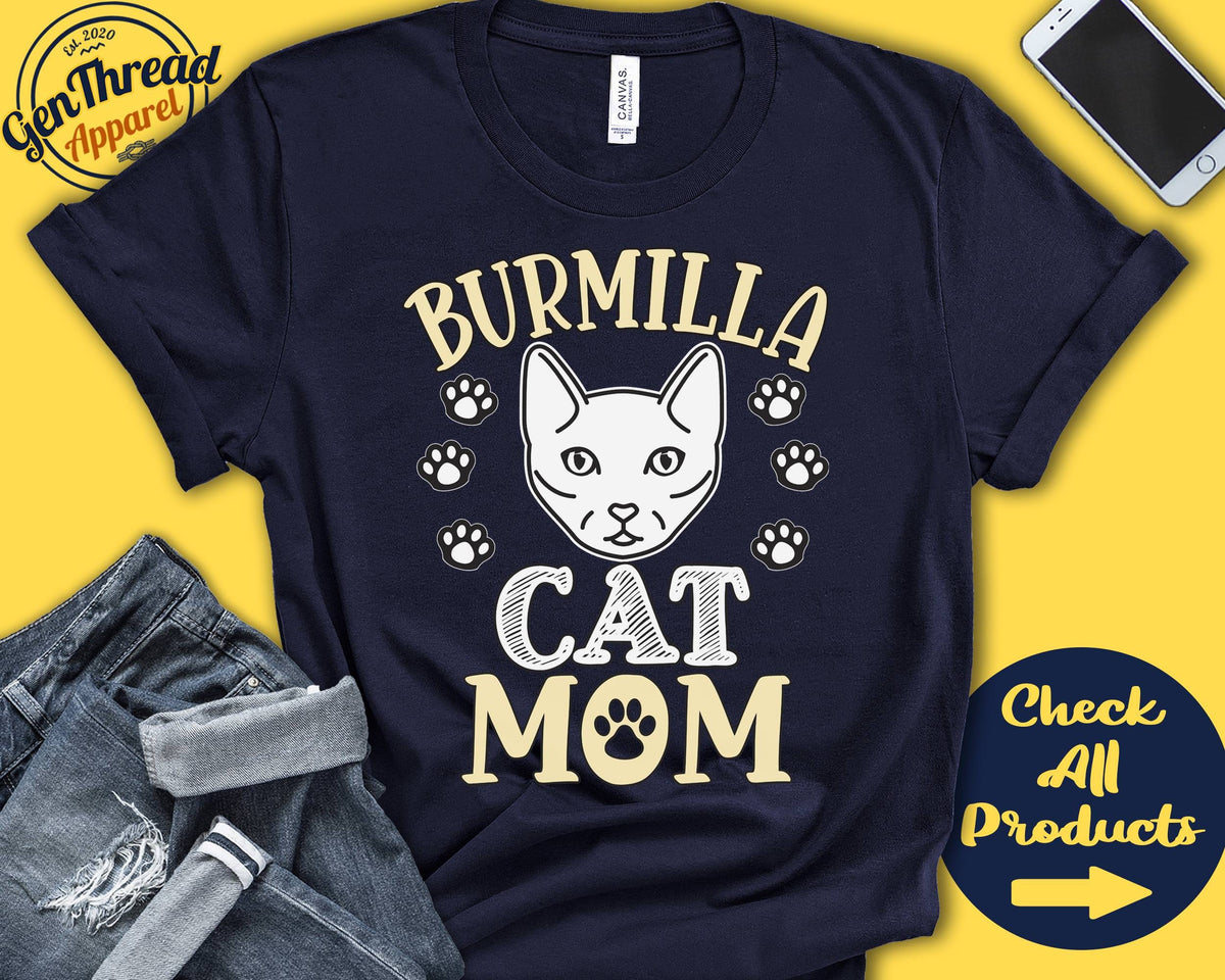 Burmilla Cat Mom Burmilla Cat Shirt Gift Mama Lover New Cat Parent Owner Pet Name Breed Tee Tank Hoodie A3555 Hoodie – Aesthetic Look · High-Quality Print