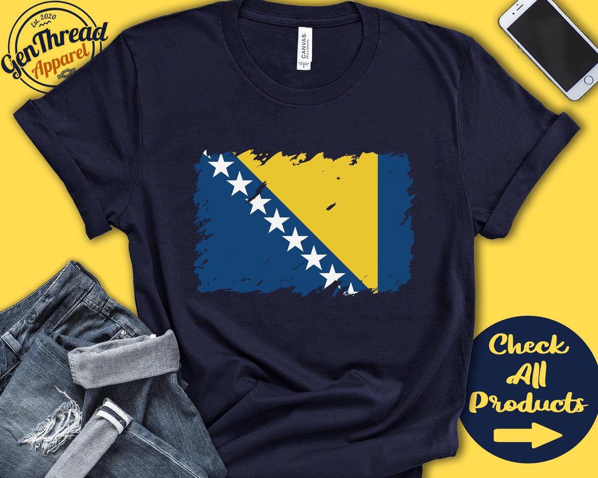 Bosnia And Herzegovina Flag Shirt Gift For Bosnian Gift Proud Bosnian Pride Europe Flag Country Shirt Tank Hoodie F0021 Hoodie – Fan Favorite · Top Pick For Any Outfit