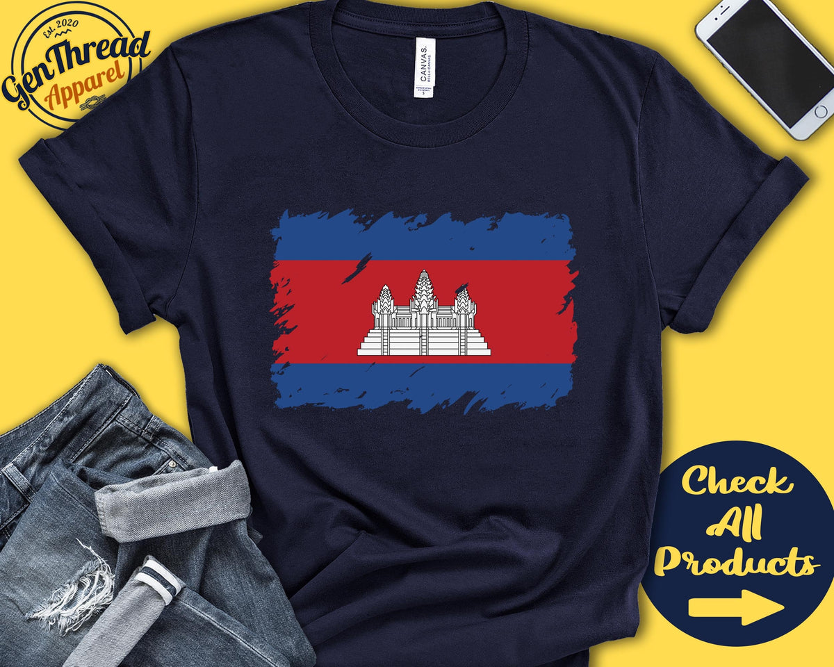 Cambodia Flag Shirt Gift For Cambodian Gift Proud Cambodian Pride South East Asia Flag Country Shirt Tank Hoodie F0029 Hoodie – Aesthetic Look · High-Quality Print