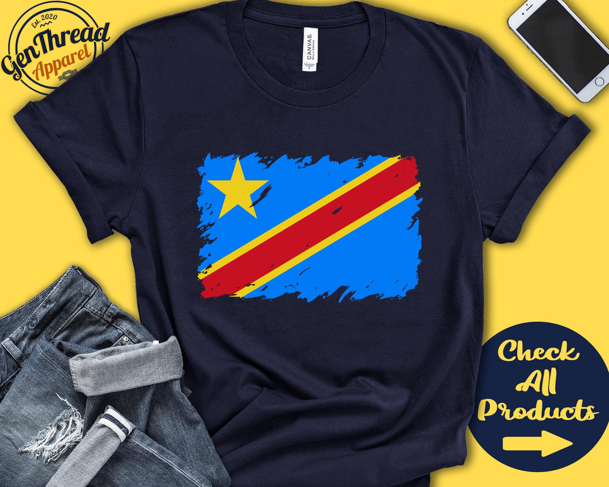 Congo Democratic Republic Flag Shirt Gift For Congolese Gift Proud Congolese Central Africa Flag Country Shirt Tank Hoodie F0038 Hoodie – Everyday Comfort · Trending Graphic Apparel