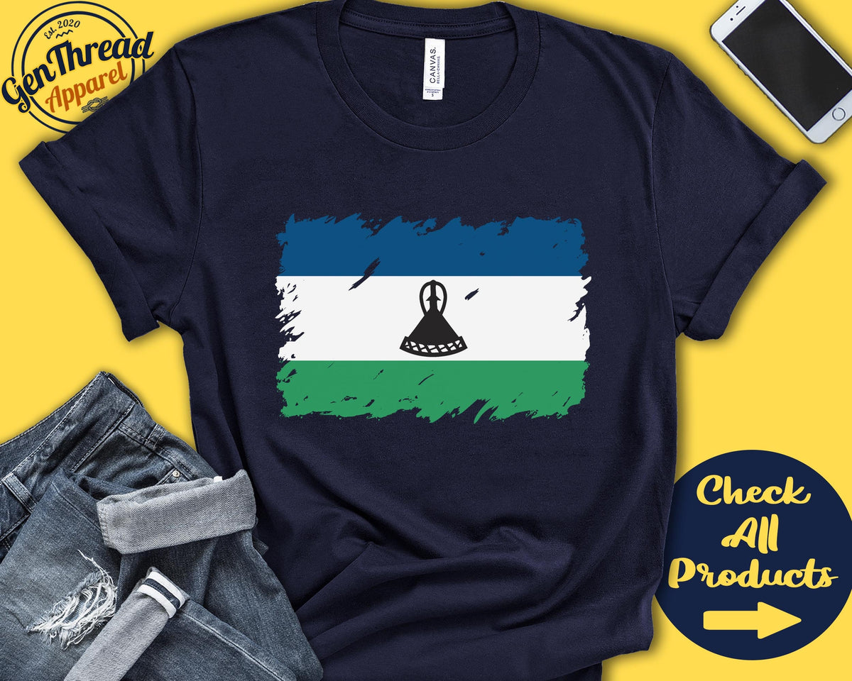 Lesotho Flag Shirt Gift For Basotho Gift Proud Basotho Pride Basotho Root South Africa Flag Country Shirt Tank Hoodie F0093 Hoodie – Premium Graphic · Great Gift For Fans