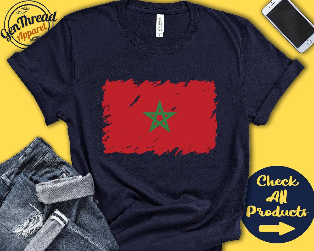 Morocco Flag Shirt Gift For Moroccan Gift Proud Moroccan Pride Moroccan Root North Africa Flag Country Shirt Tank Hoodie F0114 Hoodie – Easygoing Wear · High-Quality Print