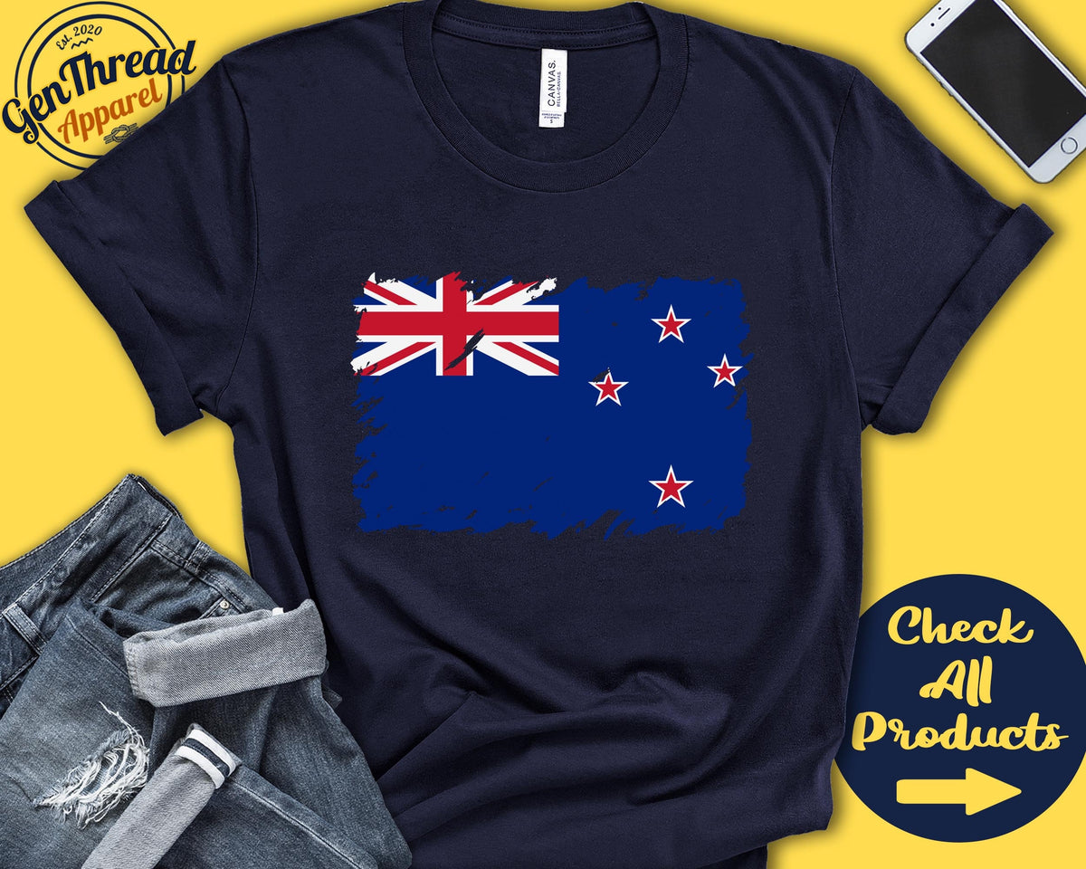 New Zealand Flag Shirt Gift For New Zealand Gift Proud New Zealand Pride Oceania Flag Country Shirt Tank Hoodie F0121 Hoodie – Easygoing Wear · Trending Graphic Apparel