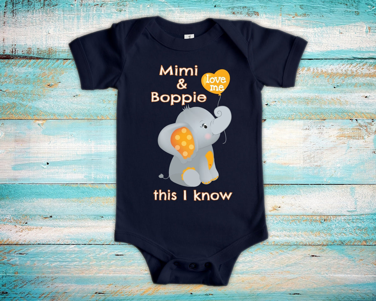 Mimi Boppie Love Me Cute Grandma Name Grandpa Name Elephant Baby Bodysuit Tshirt or Toddler Shirt Can Be Custom Personalized Graphic Tee – Everyday Comfort · Top Pick For Any Outfit