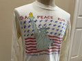 Vintage 9039s USA Peace Run Statue Of Liberty Cream T Shirt Size M Graphic Tee – Soft Feel · Trending Graphic Apparel