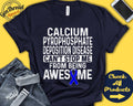 Calcium Pyrophosphate Deposition Disease Shirt CPDD Awareness Blue Ribbon Fighter Warrior Recovery Cant Stop Tank Hoodie A0967 Hoodie – Premium Graphic · Great Gift For Fans
