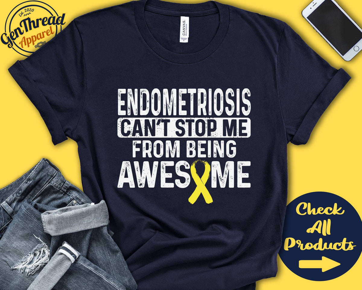 Endometriosis Shirt Endometriosis Awareness Yellow Ribbon Fighter Warrior Surgery Recovery Cant Stop Tank Hoodie A1108 Hoodie – Fan Favorite · Must-Have Style