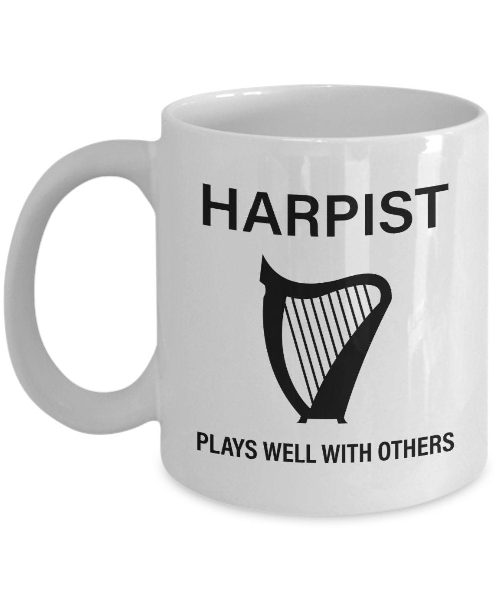 Harp Gift Funny Harp Mug Harpist Gifts Harpist Present Plays Well With Others Graphic Tee – Feel-Good Design · Great Gift For Fans