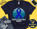 Tuberous Sclerosis Complex Shirt TSC Awareness Blue Ribbon Warrior Fighter Surgery Recovery Tank Hoodie A1227 Hoodie – Warm & Stylish · High-Quality Print