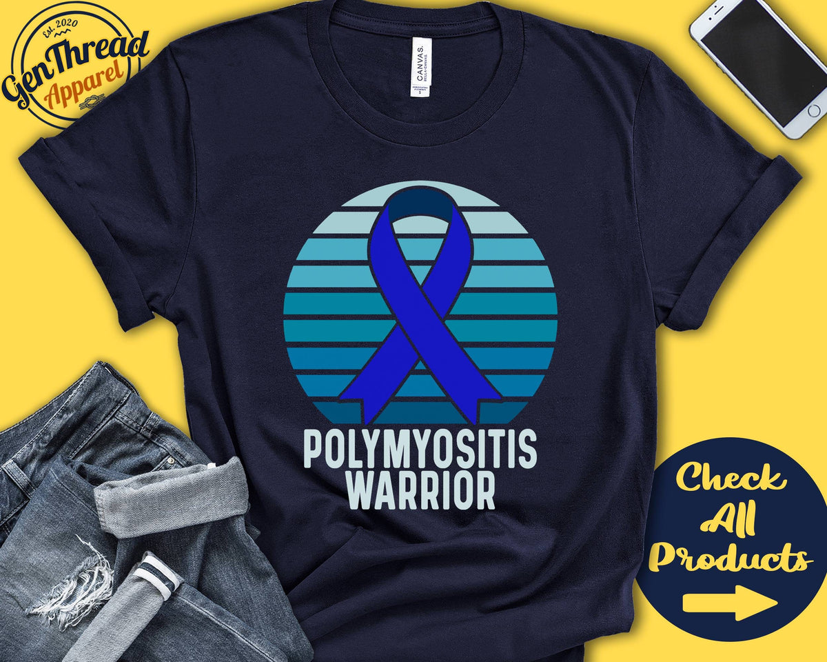 Polymyositis Shirt Polymyositis Awareness Blue Ribbon Warrior Fighter Surgery Recovery Tank Hoodie A1234 Hoodie – Everyday Comfort · Must-Have Style