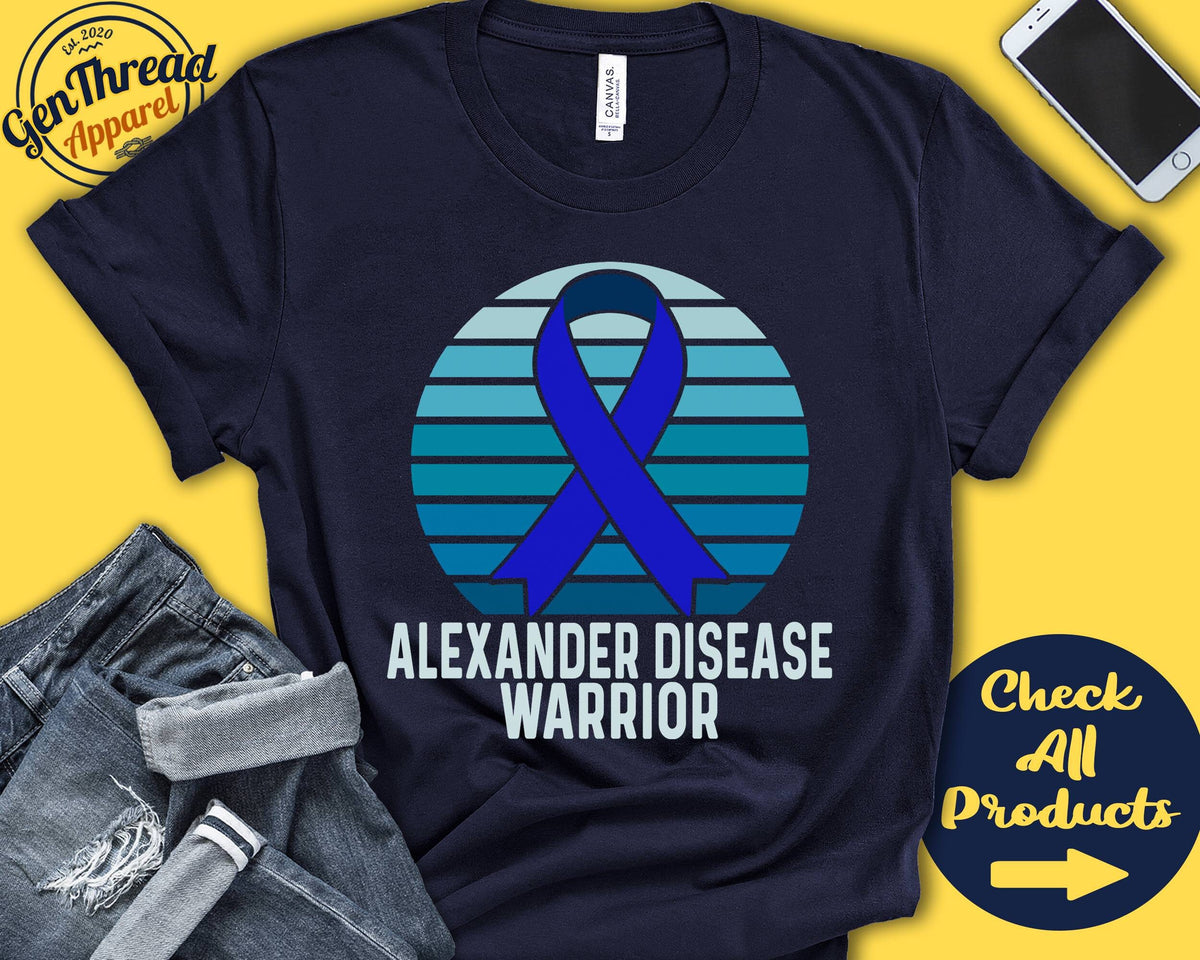 Alexander Disease Shirt Alexander Disease Awareness Blue Ribbon Warrior Fighter Surgery Recovery Tank Hoodie A1248 Hoodie – Cozy Vibes · Top Pick For Any Outfit