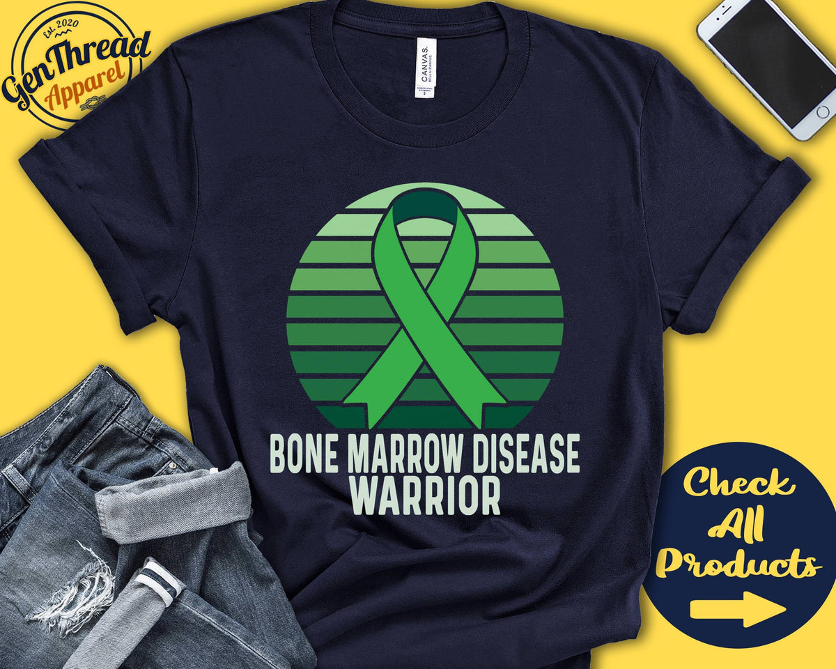 Bone Marrow Disease Shirt Bone Marrow Disease Awareness Green Ribbon Warrior Fighter Surgery Recovery Tank Hoodie A1274 Hoodie – Aesthetic Look · Must-Have Style