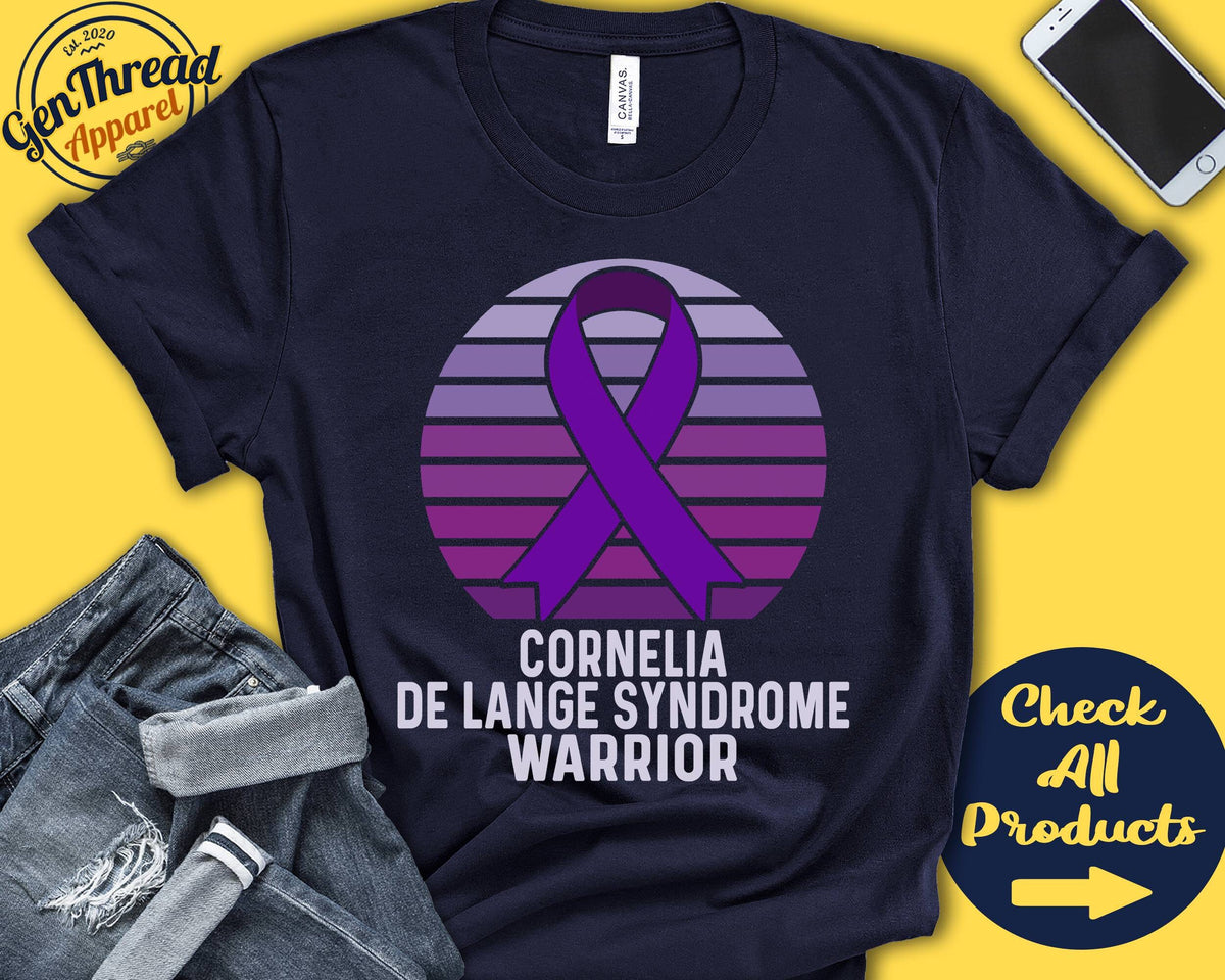 Cornelia De Lange Syndrome Shirt CDLS Awareness Purple Ribbon Warrior Fighter Surgery Recovery Tank Hoodie A1309 Hoodie – Warm & Stylish · Top Pick For Any Outfit