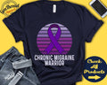 Chronic Migraine Shirt Chronic Migraine Awareness Purple Ribbon Warrior Fighter Surgery Recovery Tank Hoodie A1311 Hoodie – Bold Style · Great Gift For Fans