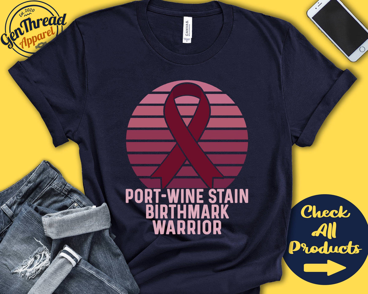 Port Wine Stain Birthmark Shirt Port Wine Stain Awareness Burgundy Ribbon Warrior Fighter Surgery Recovery Tank Hoodie A1392 Hoodie – Cozy Vibes · Top Pick For Any Outfit