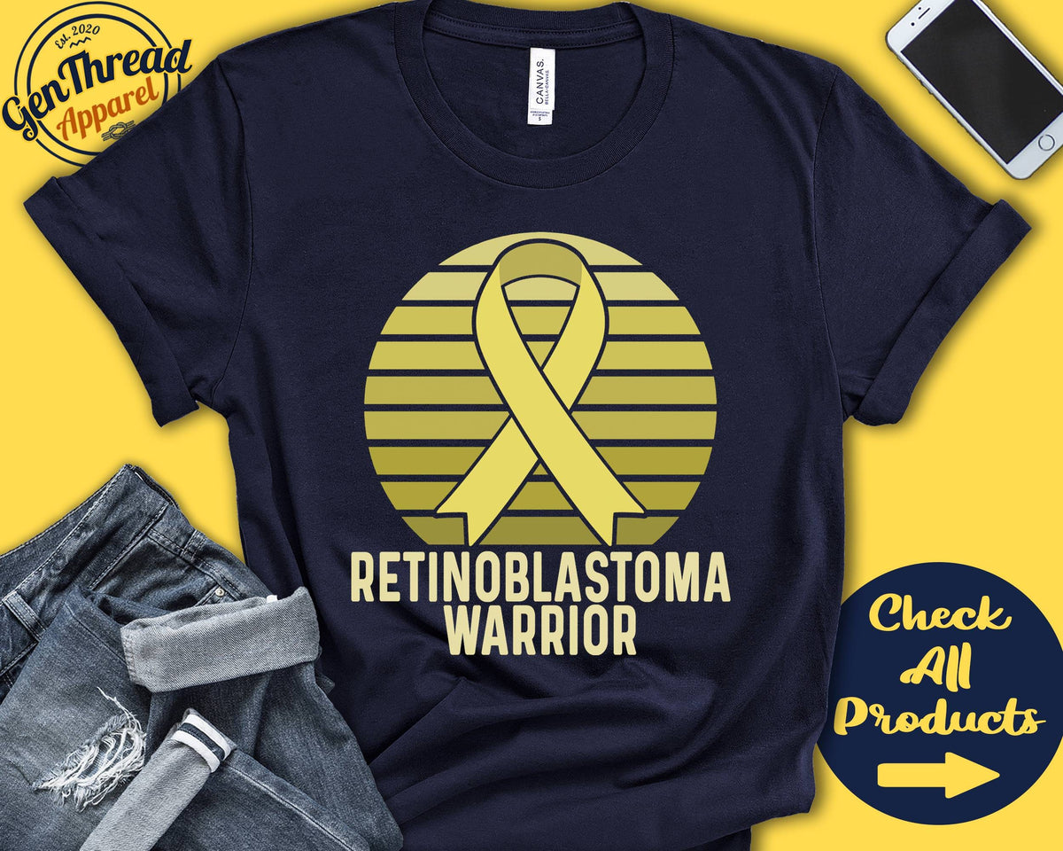 Retinoblastoma Shirt Retinoblastoma Awareness Gold Ribbon Warrior Fighter Surgery Recovery Tank Hoodie A1421 Hoodie – Feel-Good Design · High-Quality Print