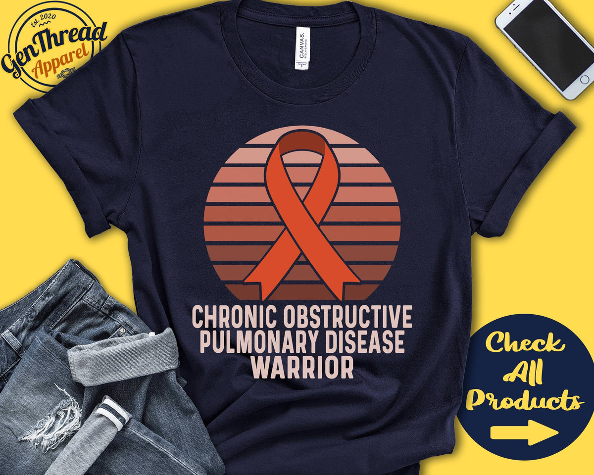 Chronic Obstructive Pulmonary Disease Shirt COPD Awareness Orange Ribbon Warrior Fighter Surgery Recovery Tank Hoodie A1444 Hoodie – Cozy Vibes · High-Quality Print