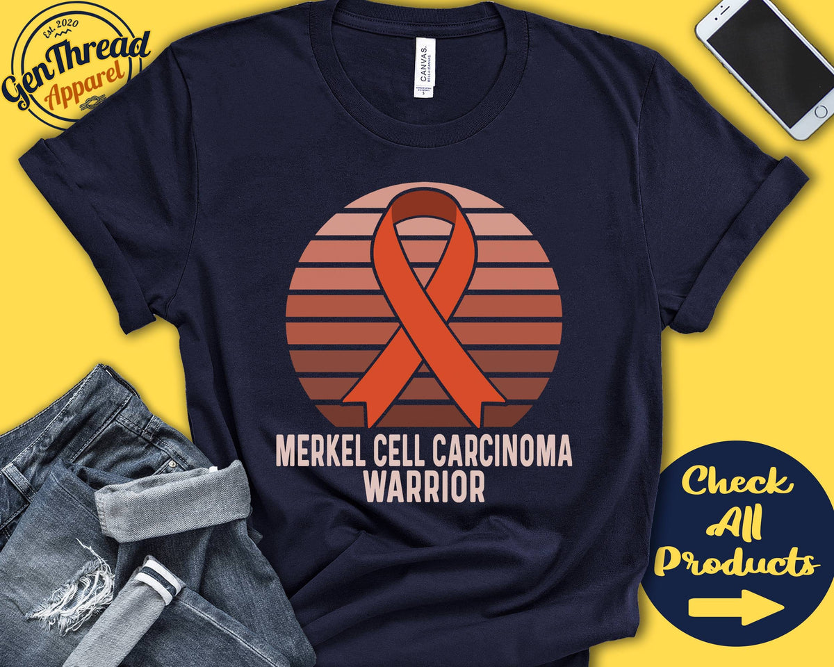 Merkel Cell Carcinoma Shirt Merkel Cell Carcinoma Awareness Orange Ribbon Warrior Fighter Surgery Recovery Tank Hoodie A1450 Hoodie – Bold Style · Great Gift For Fans