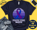 Pediatric Stroke Shirt Pediatric Stroke Awareness Purple Blue Ribbon Warrior Fighter Surgery Recovery Tank Hoodie A1520 Hoodie – Premium Graphic · Must-Have Style