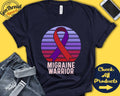 Migraine Shirt Migraine Awareness Purple Red Ribbon Warrior Fighter Surgery Recovery Tank Hoodie A1523 Hoodie – Soft Feel · Trending Graphic Apparel