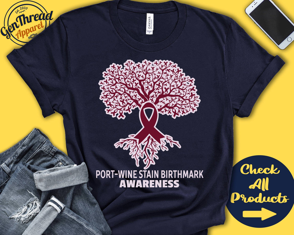 PortWine Stain Birthmark Shirt PortWine Awareness Tree Of Life Burgundy Ribbon Fighter Warrior Recovery Tank Hoodie A2705 Hoodie – Aesthetic Look · Great Gift For Fans