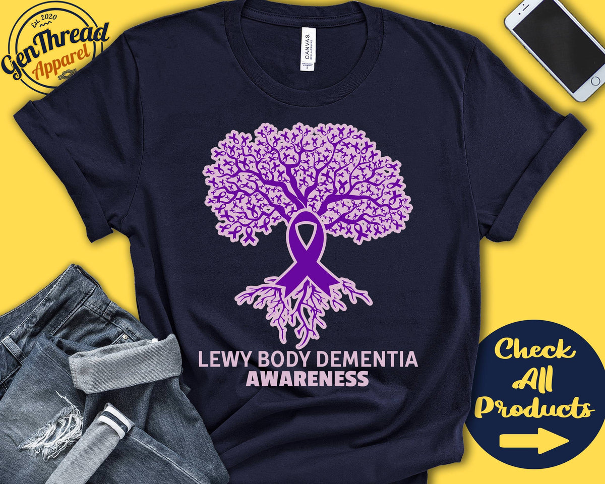 Lewy Body Dementia Shirt Lewy Body Awareness Tree Of Life Purple Ribbon Fighter Warrior Surgery Recovery Tank Hoodie A2897 Hoodie – Easygoing Wear · Perfect For Daily Wear