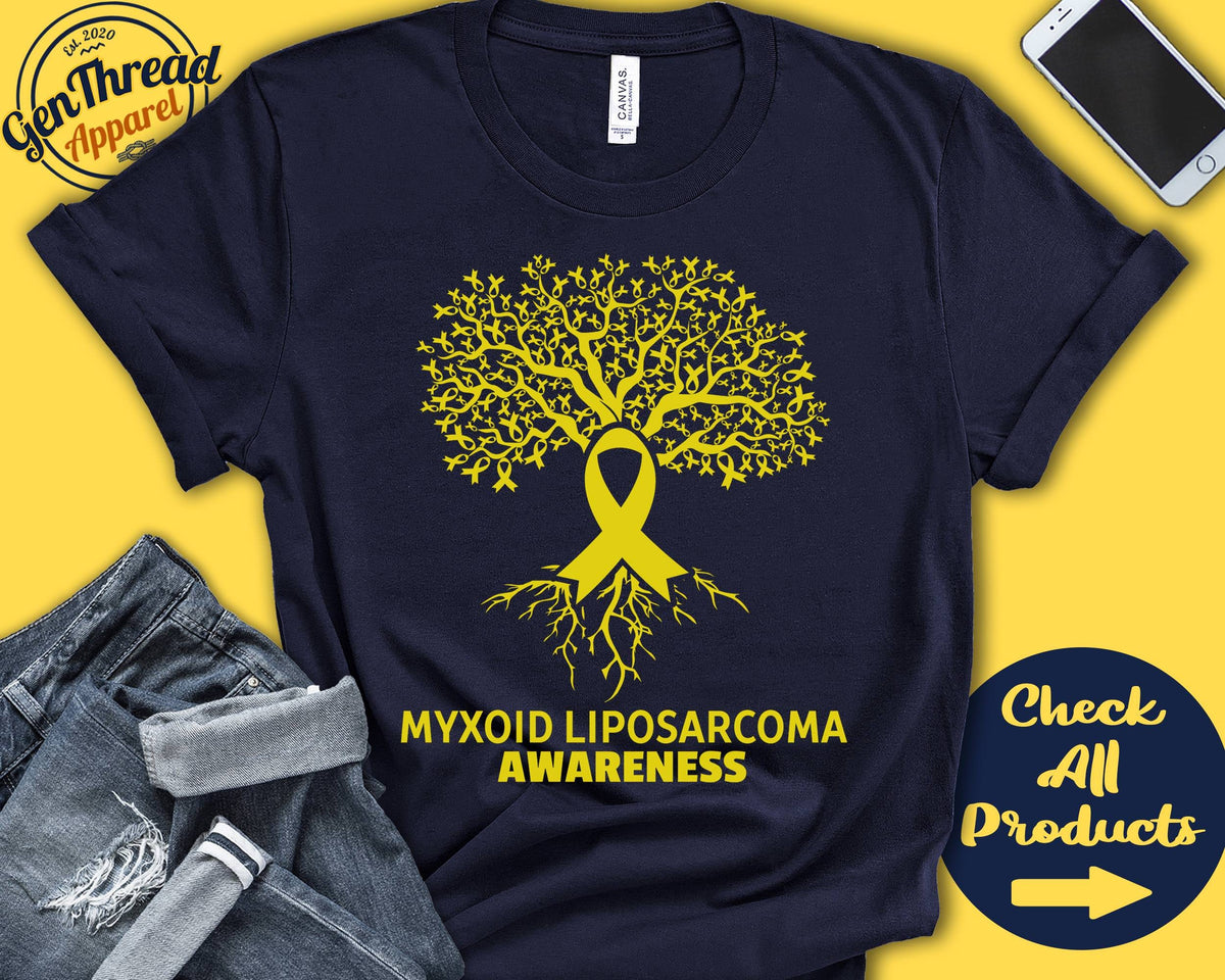 Myxoid Liposarcoma Shirt MRCLS Awareness Tree Of Life Yellow Ribbon Fighter Warrior Surgery Recovery Tank Hoodie A2928 Hoodie – Feel-Good Design · High-Quality Print