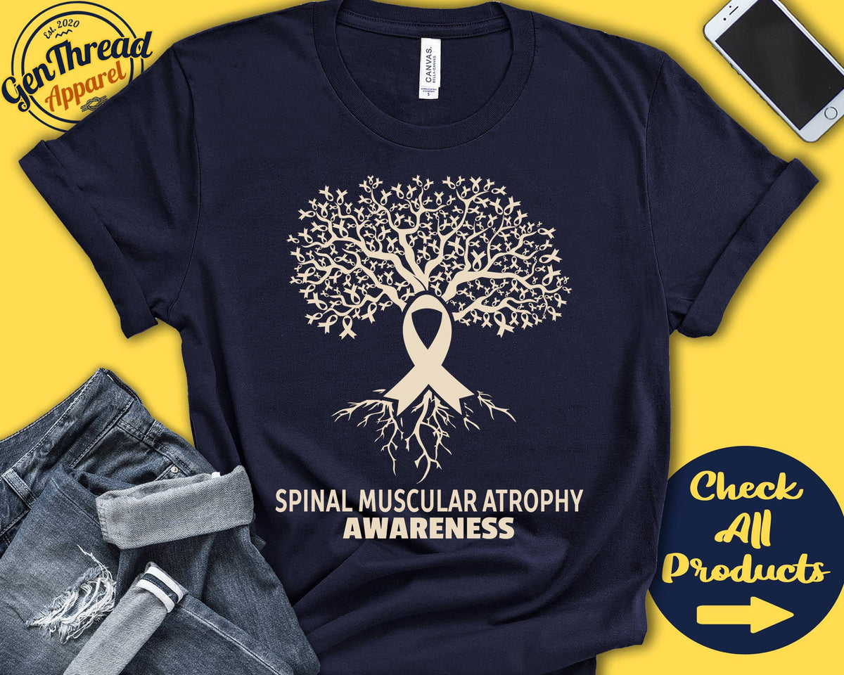 Spinal Muscular Atrophy Shirt SMA Awareness Tree Of Life Cream Ribbon Fighter Warrior Surgery Recovery Tank Hoodie A2953 Hoodie – Bold Style · Must-Have Style