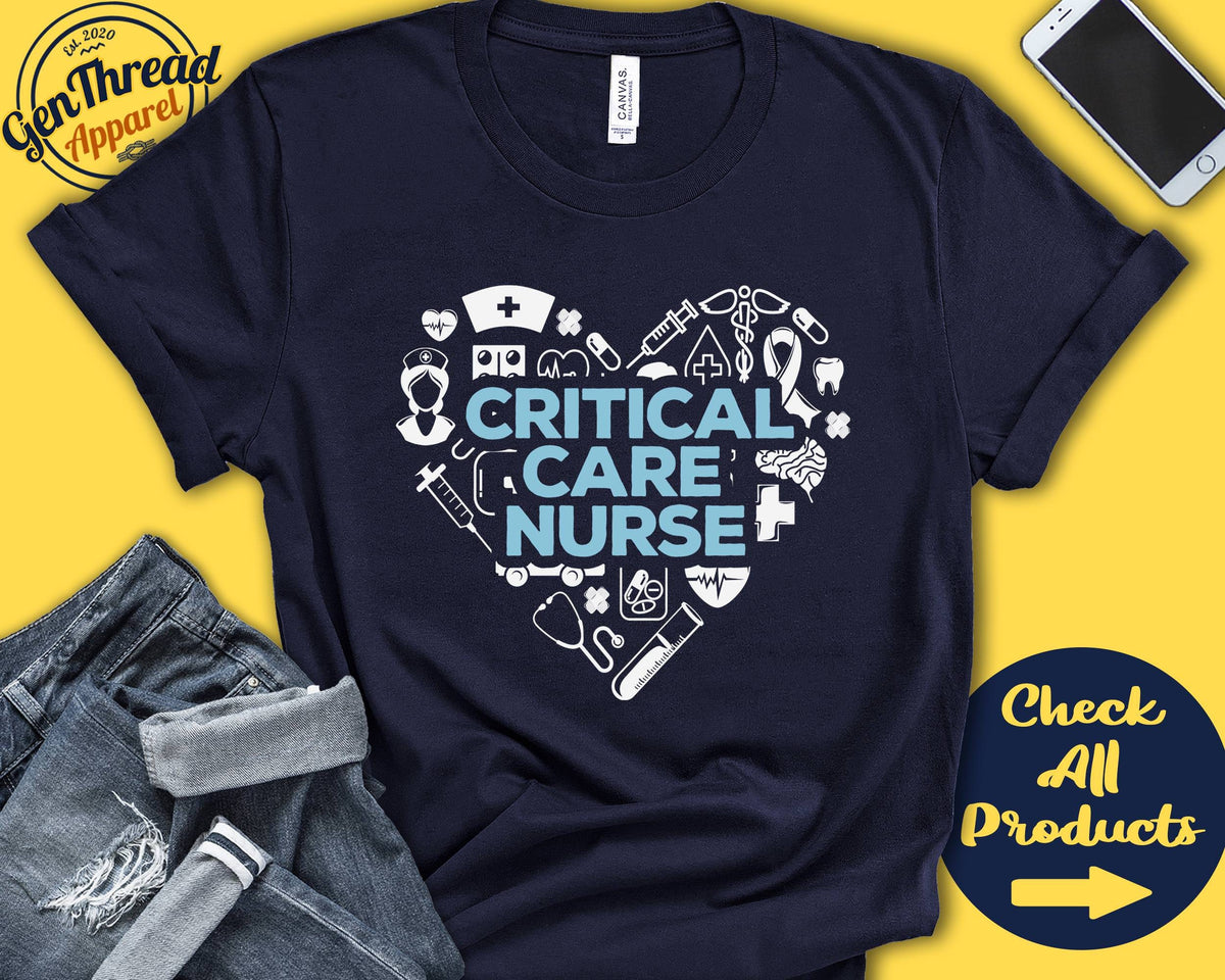 Critical Care Nurse Shirt ICU Nurse Shirt Graduation Appreciation Nurse Life Student Registered Nurse RN Tank Hoodie A0197 Hoodie – Cozy Vibes · Great Gift For Fans